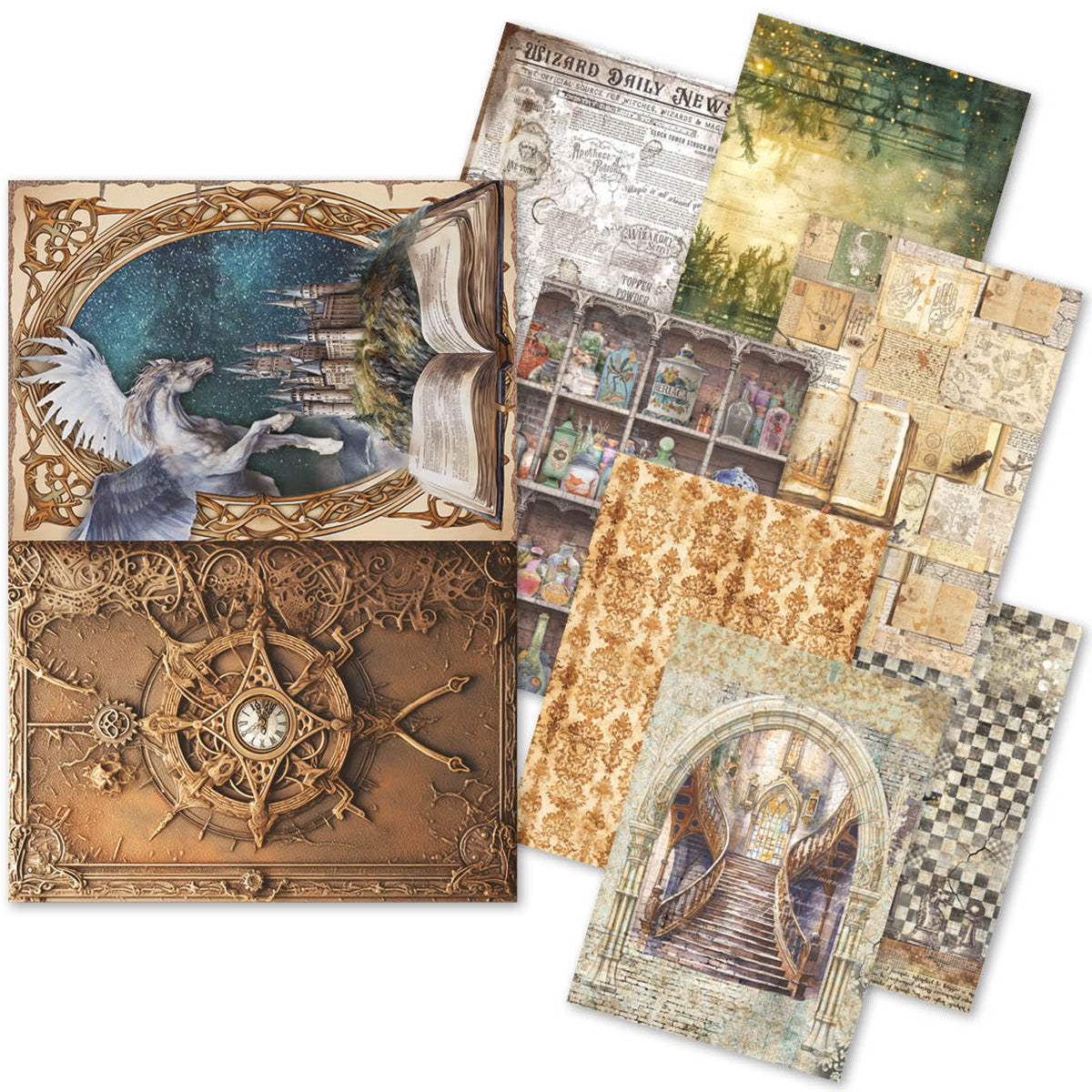 Papier de Riz A5 ASSORTI 8 feuilles/paquet Académie des Sorciers