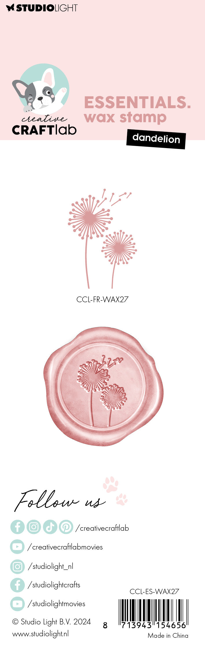 Sceau de cire CCL avec manche Dandelion Essentials 2 pièces