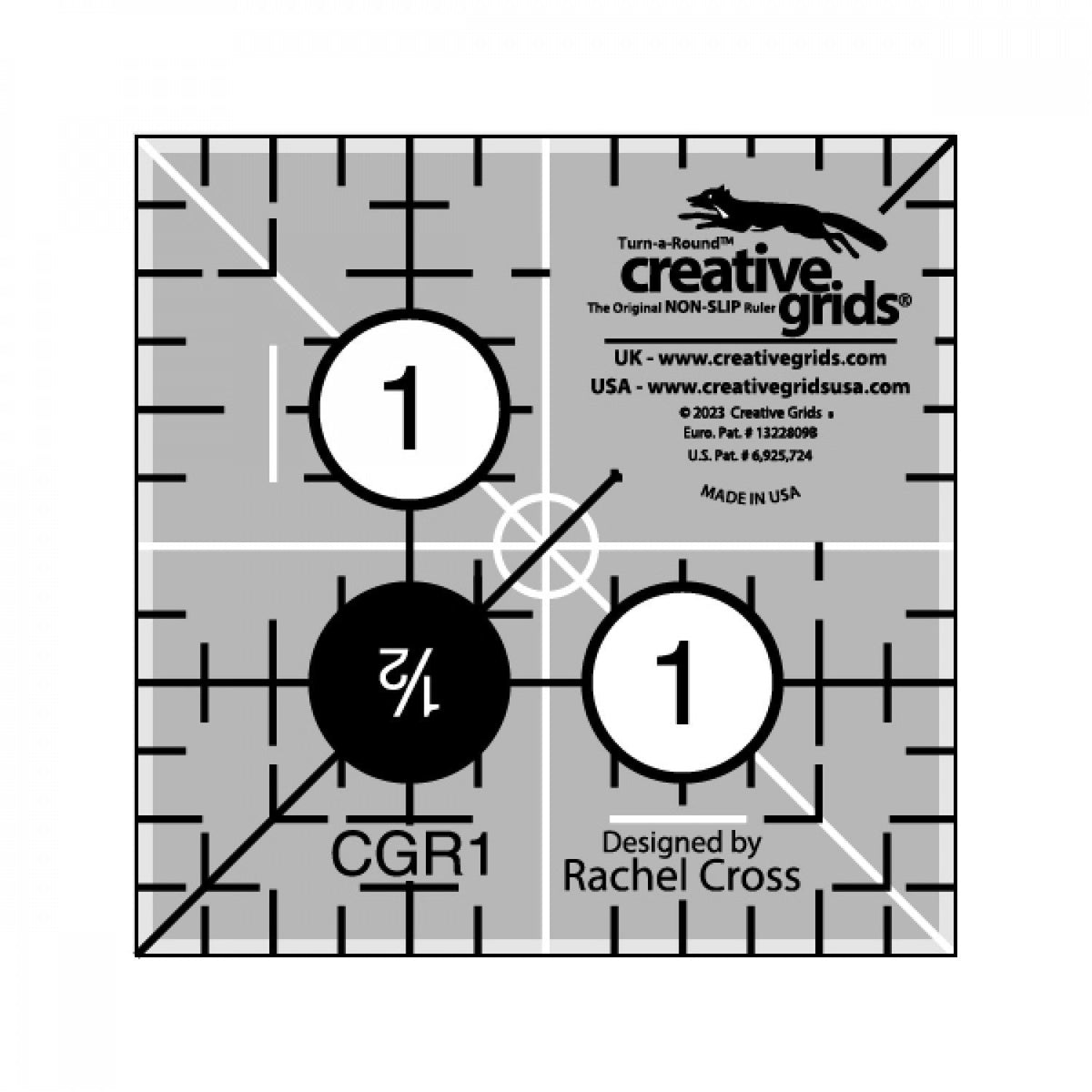 Règle de courtepointe Creative Grids Carré de 1 1/2 po