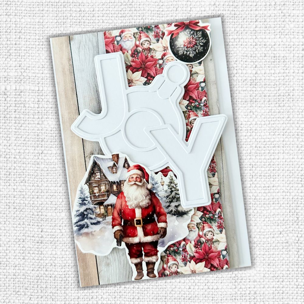 Matrice de découpe « JOY » superposée avec boule de Noël 32460