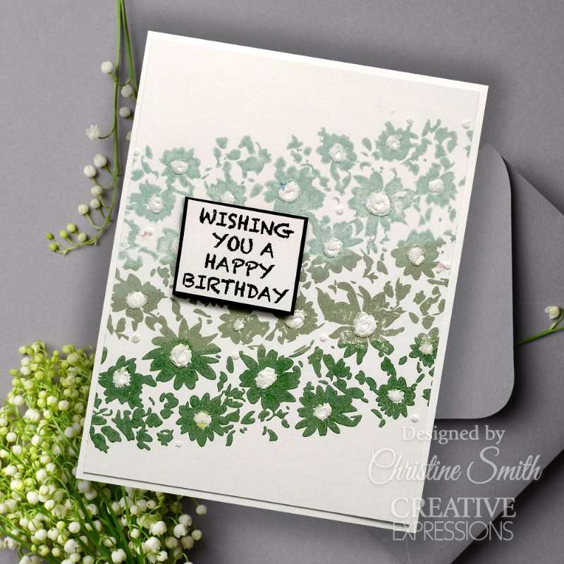 Creative Expressions Chamomile Cascade 5 1/2 in x 3 3/4 in Pre-Cut Rubber Stamp