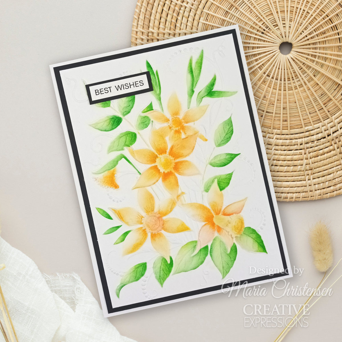 Creative Expressions Poetic Paper Pochoir de coloriage compagnon Narcisse Rêves 15,2 cm x 20,3 cm Lot de 2