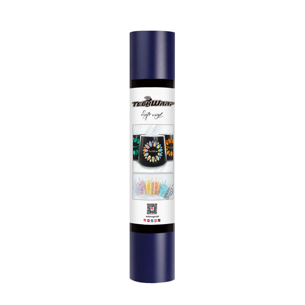 Vinyle adhésif mat TeckWrap | Bleu foncé | Ultra-fin et flexible | Idéal pour les autocollants muraux, le scrapbooking, et plus encore