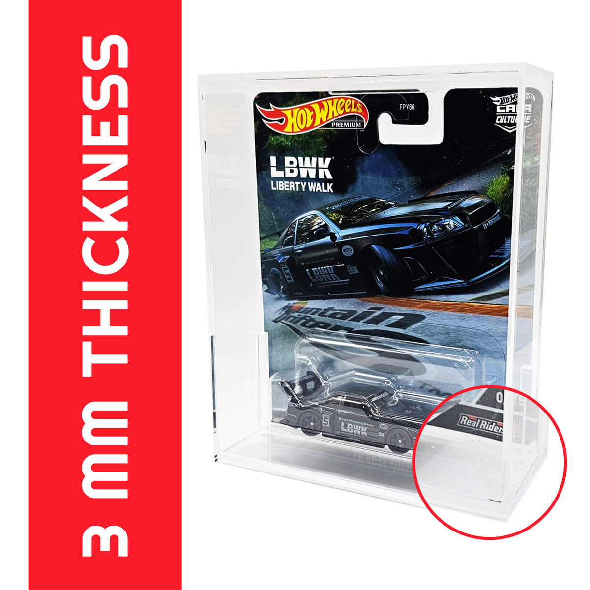 EVORETRO Boîtier de protection en acrylique pour Hot Wheels Premium, lot de 2