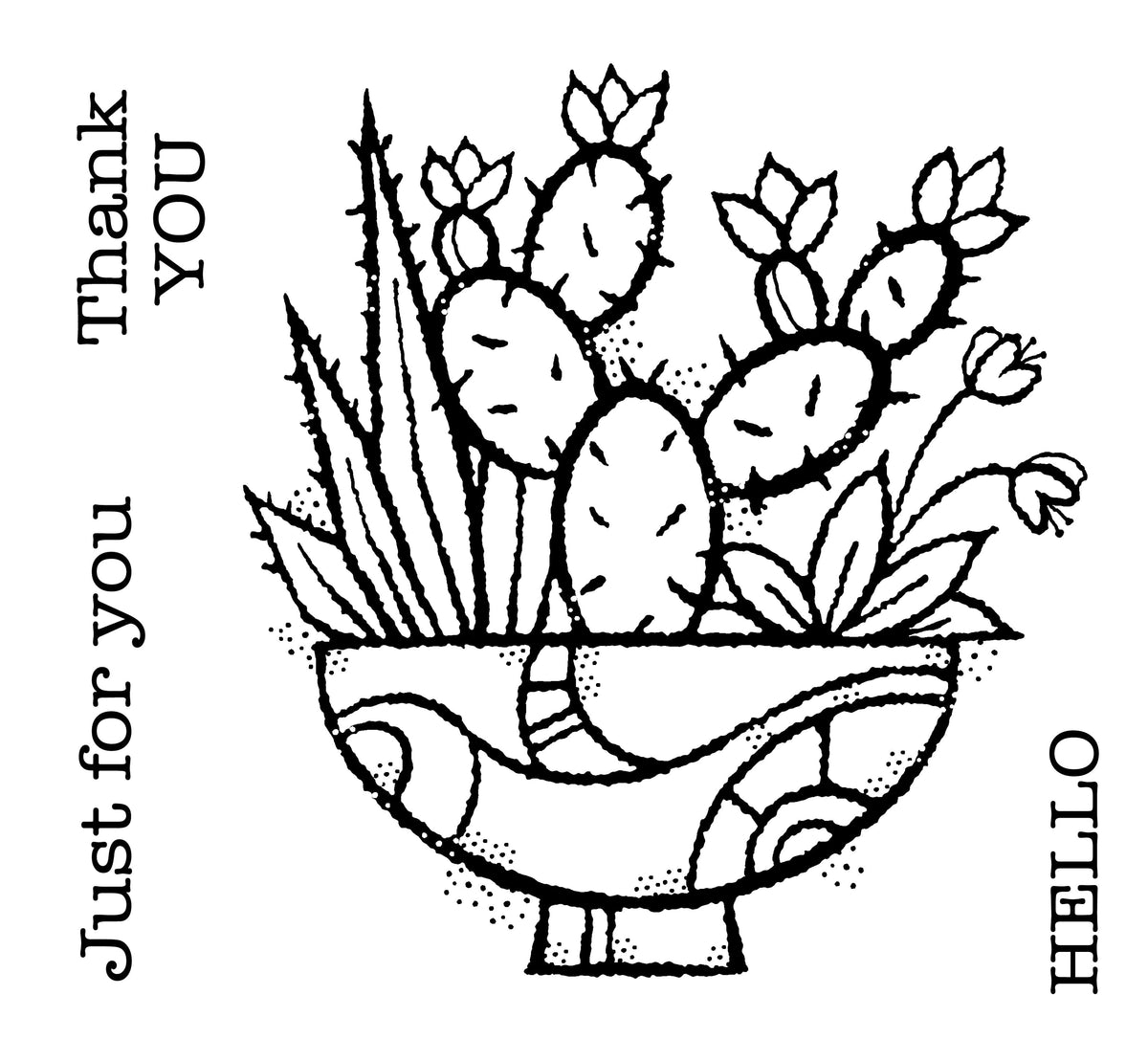 Woodware Clear Singles Tampon Affichage de Succulentes 10 x 10 cm