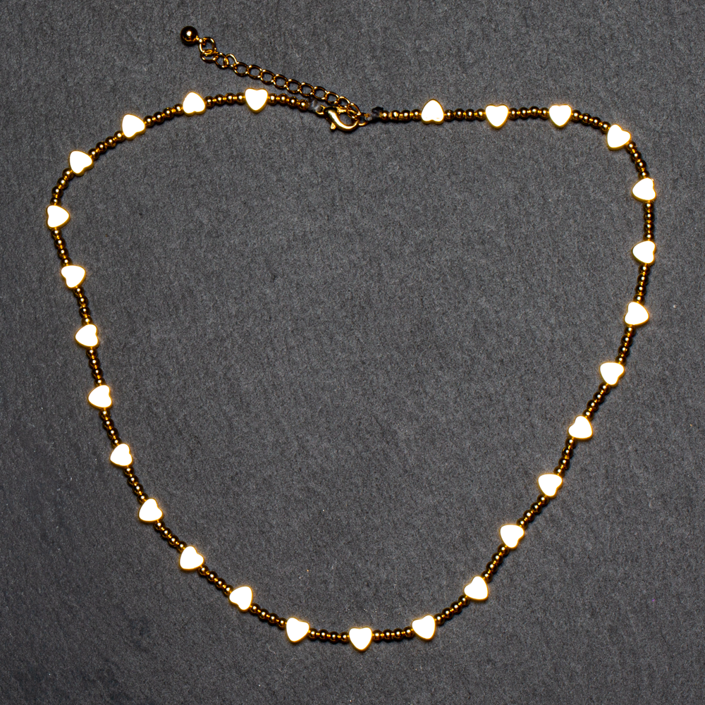 Court collier cœur en plaqué or