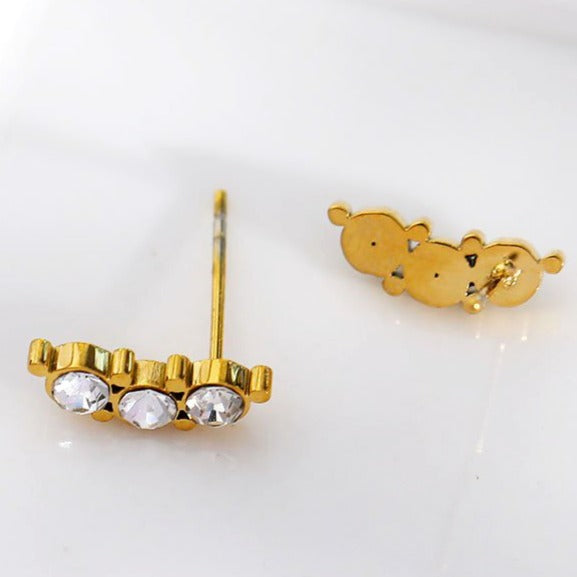 GRACE : Boucles d'oreilles clous Trio oxyde de zirconium