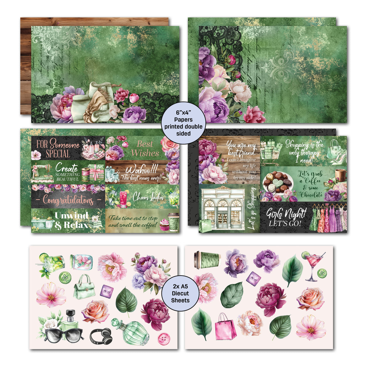 3Quarter Designs Cartes de week-end entre filles 6x4 (lot de cartes)