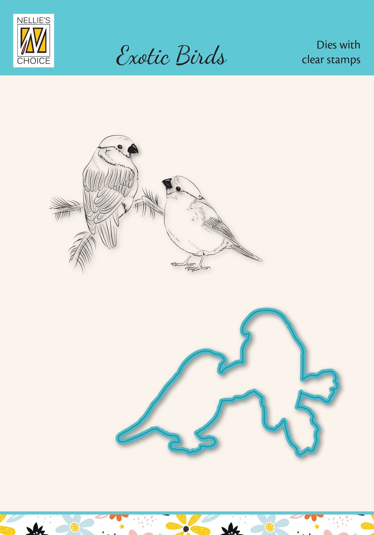 Nellie's Choice Set Dies et Tampons – Série Oiseaux Exotiques – Sporophile