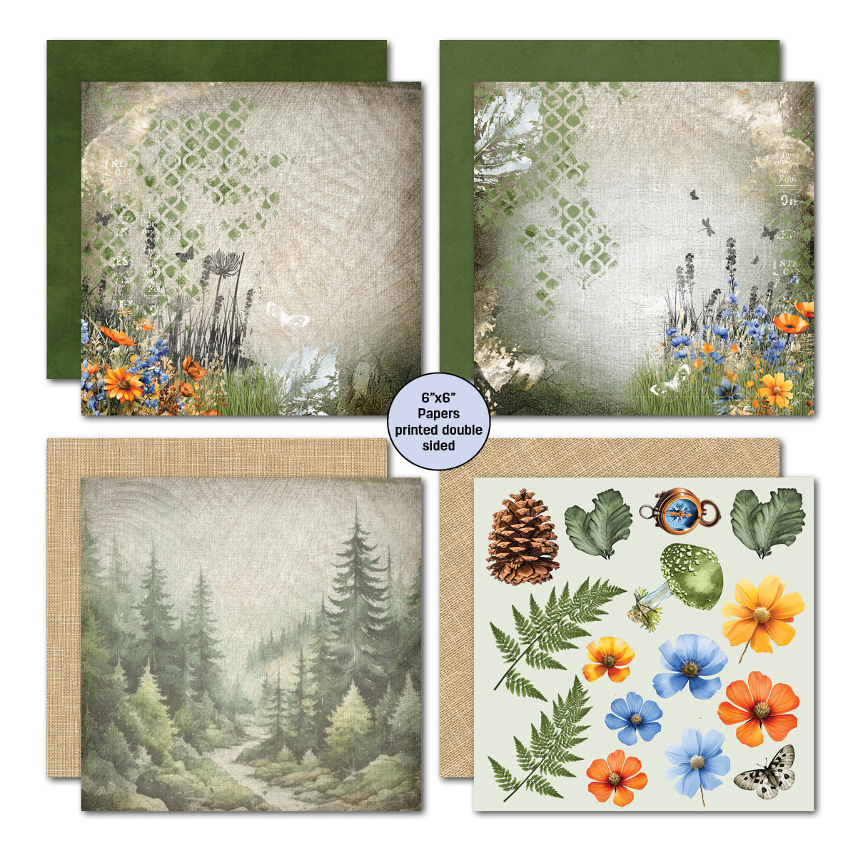 Bloc de papier Idyllic Woods 6x6 de 3Quarter Designs