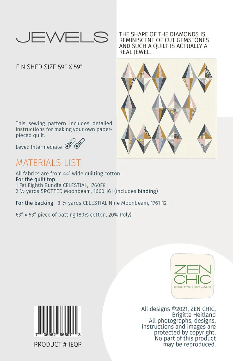 Zen Chic Jewels Quilt Pattern