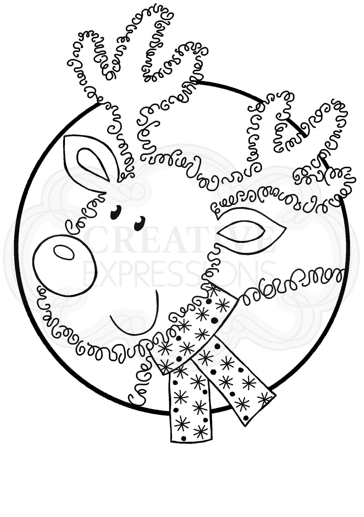 Tampon transparent Woodware Singles Festive Fuzzies - Mini renne 9,7 cm x 6,6 cm