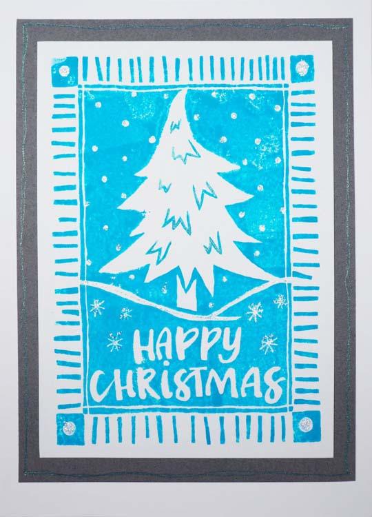 Woodware Clear Singles - Arbre de Noël en linogravure