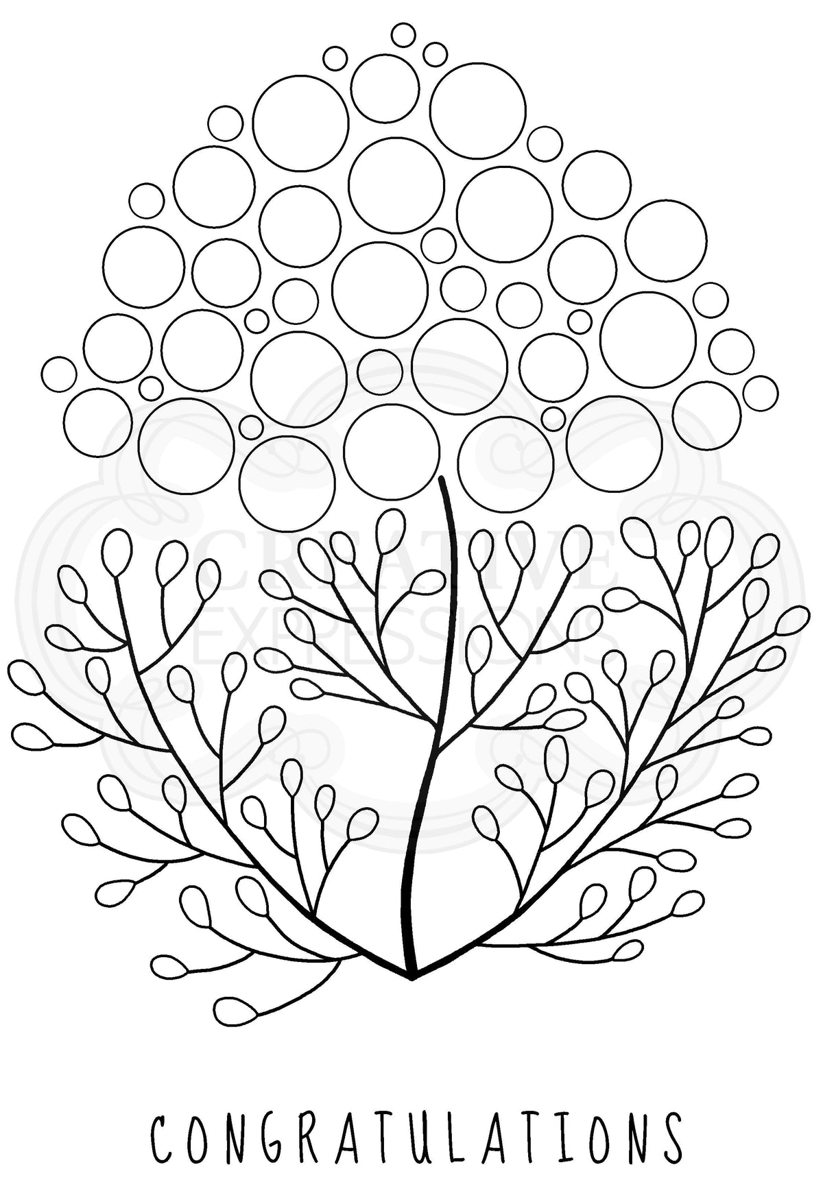 Tampon Woodware Clear Singles Bubble Bloom Carrie 10,16 cm x 15,24 cm