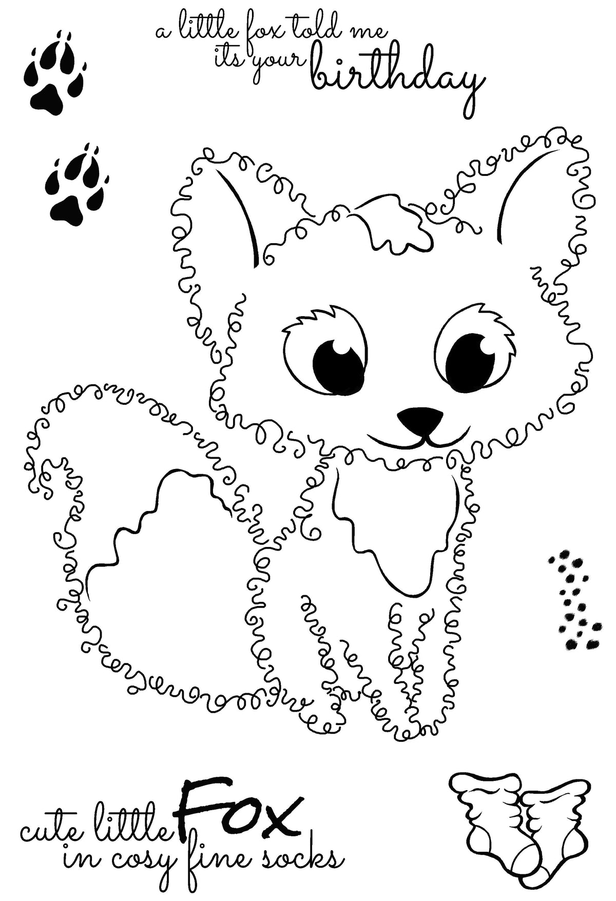 Tampon Woodware Clear Singles Fuzzie Friends Freddie Fox 4 po x 6 po