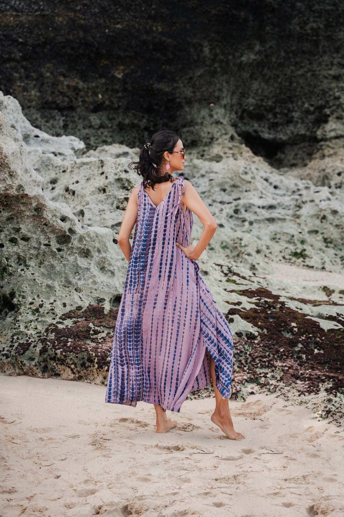 Robe Tie-Dye Simple Os - Rose