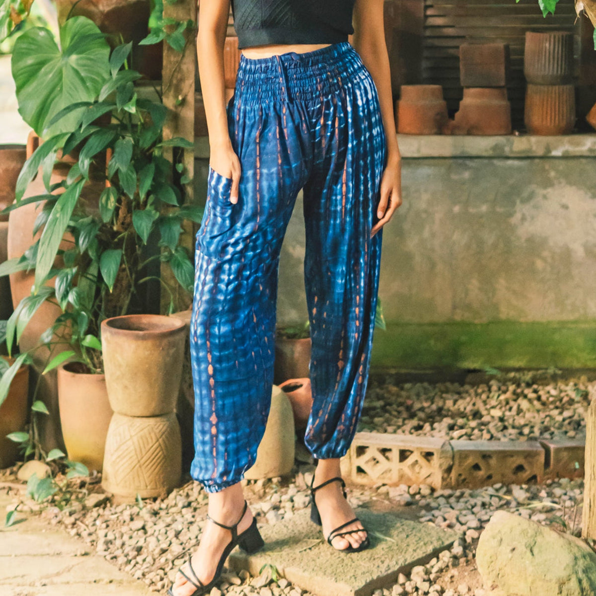 Pantalon Tie Dye Bali Os - Bleu