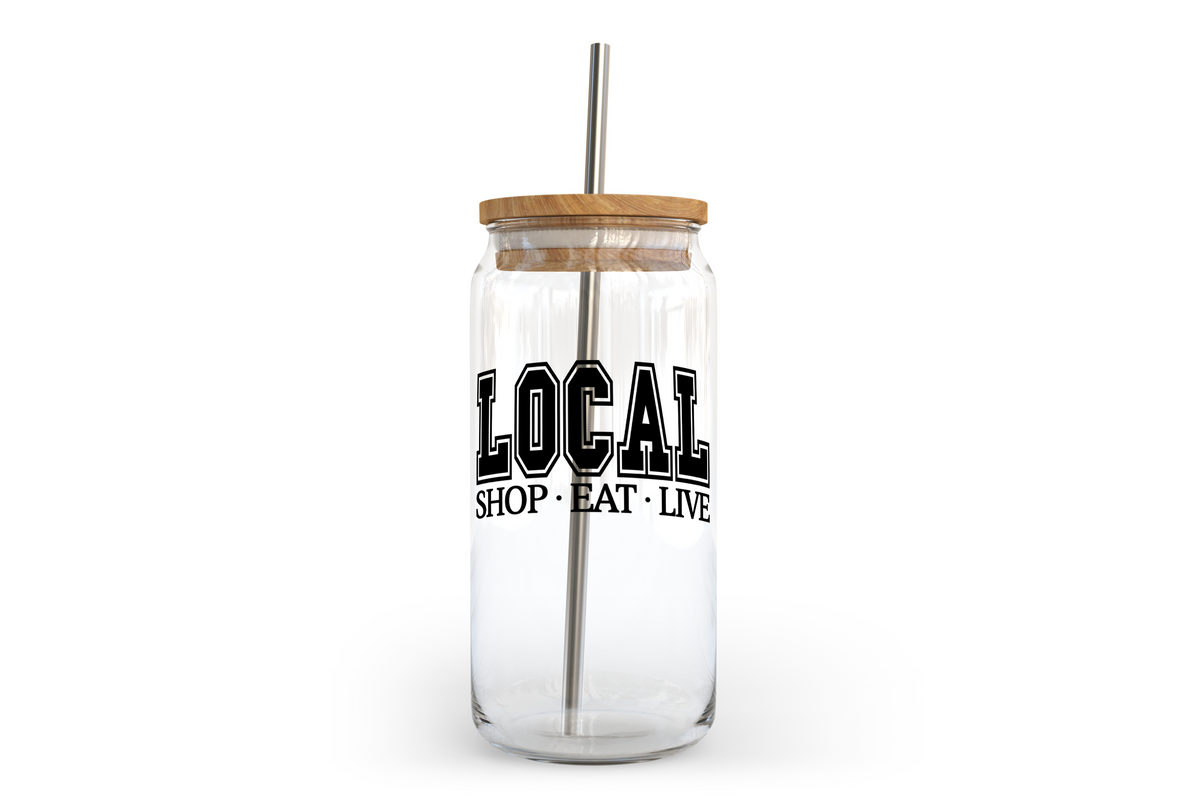 Bocal en verre local avec couvercle en bambou | Petite entreprise | Achetez local