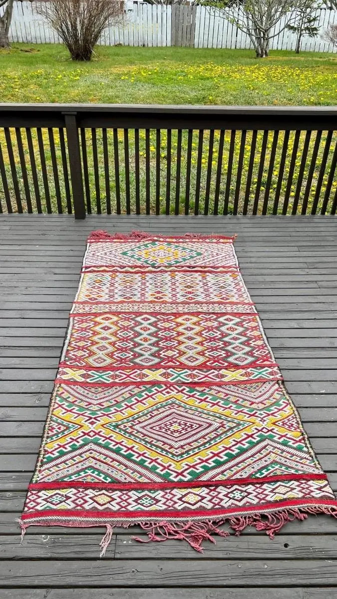 Moroccan Marmoucha Soumak Rug | 4' x 8' 5"