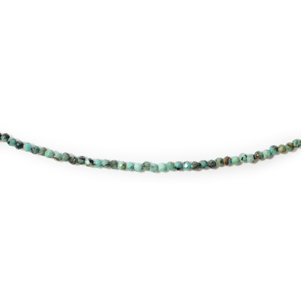 African Turquoise Bead Necklace - 2-3mm