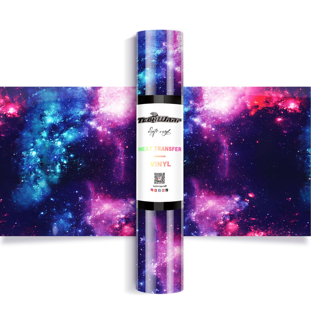 Teckwrap Galaxy Heat Transfer Vinyl - Cyanine Black | Unleash Your Creativity with Colorful Swirls!