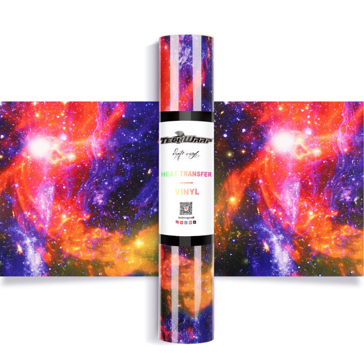 Teckwrap Galaxy Heat Transfer Vinyl - Nebula Purple | Unleash Your Creativity with Colorful Swirls!