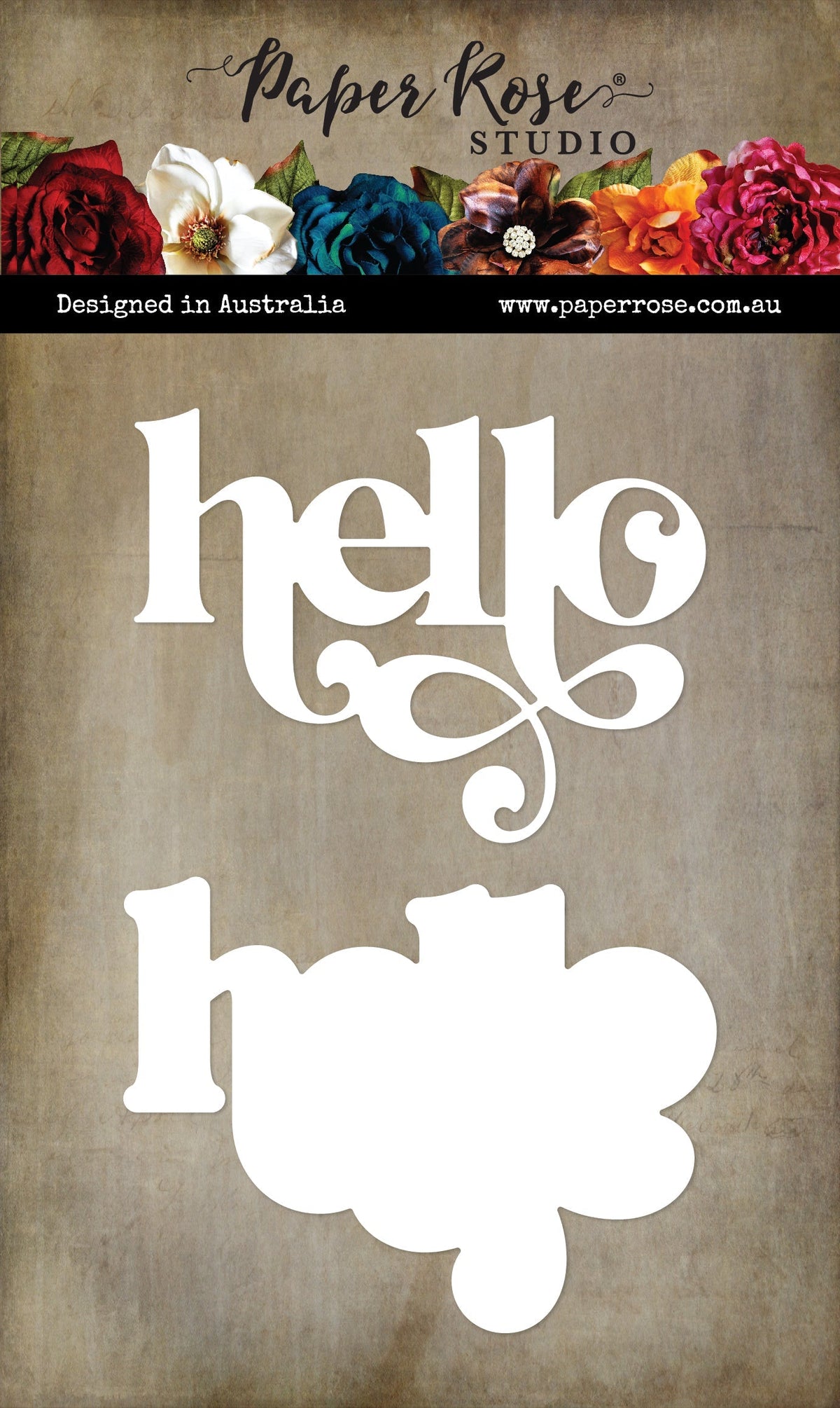 Matrices de découpe en métal pour matrices de découpe, motif « Fancy Script Hello » superposé 32478