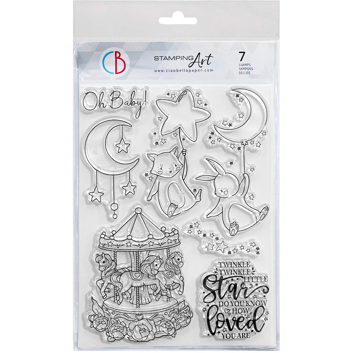 Ciao Bella Clear Stamp Set 6"x8" Le carrousel de la berceuse