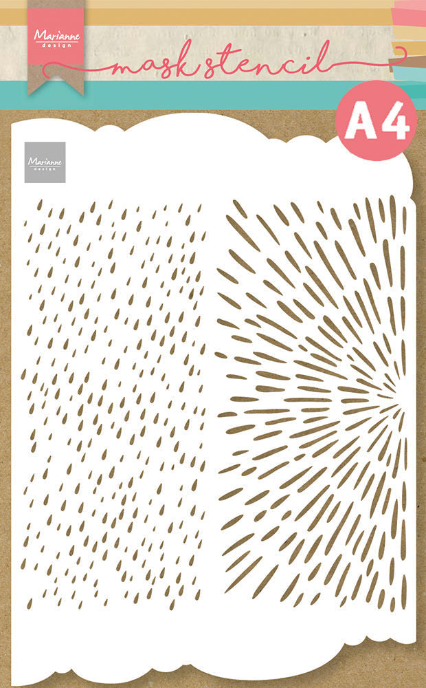Pochoir Masque Marianne Design - A4 - Pluie et soleil Slimline