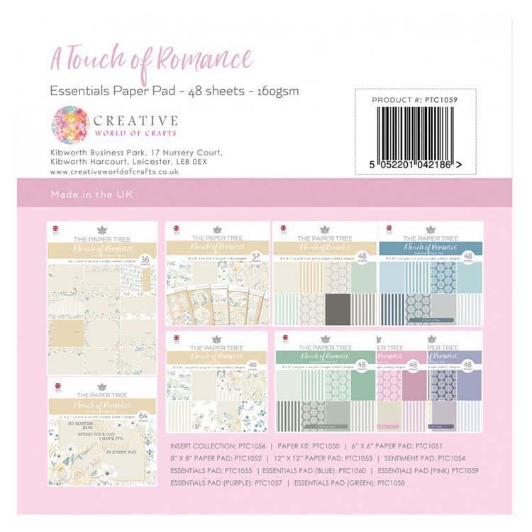 The Paper Tree Une touche de romance Bloc de papiers essentiels 8x8 - Une touche de rose