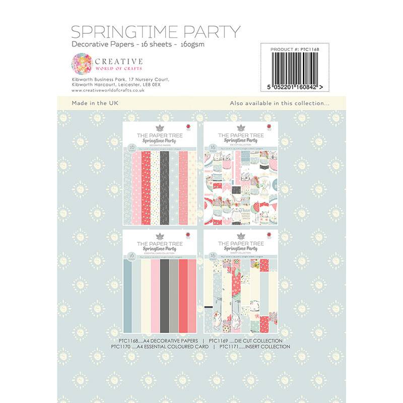 Bloc de papiers de fond A4 "Springtime Party" The Paper Tree