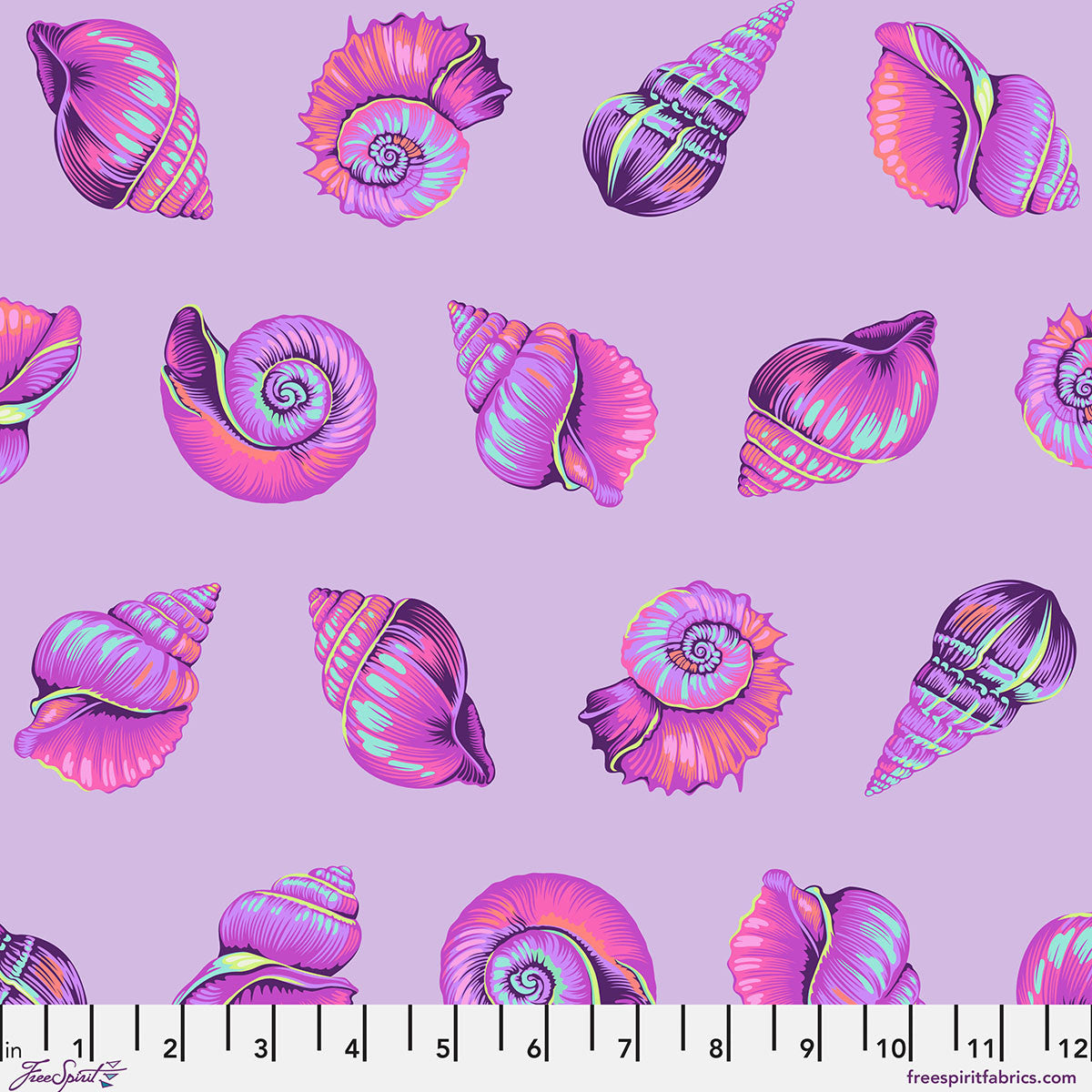 Tula Pink - Floral Reef - Lil Shelly - Ultraviolet - PWTP266.ULTRAVIOLET