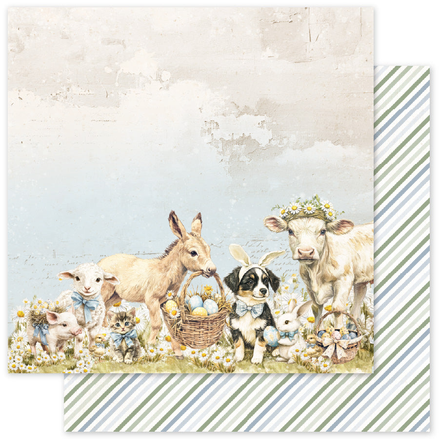 Papier de Pâques rustique 30,5 x 30,5 cm (lot de 12) 34170