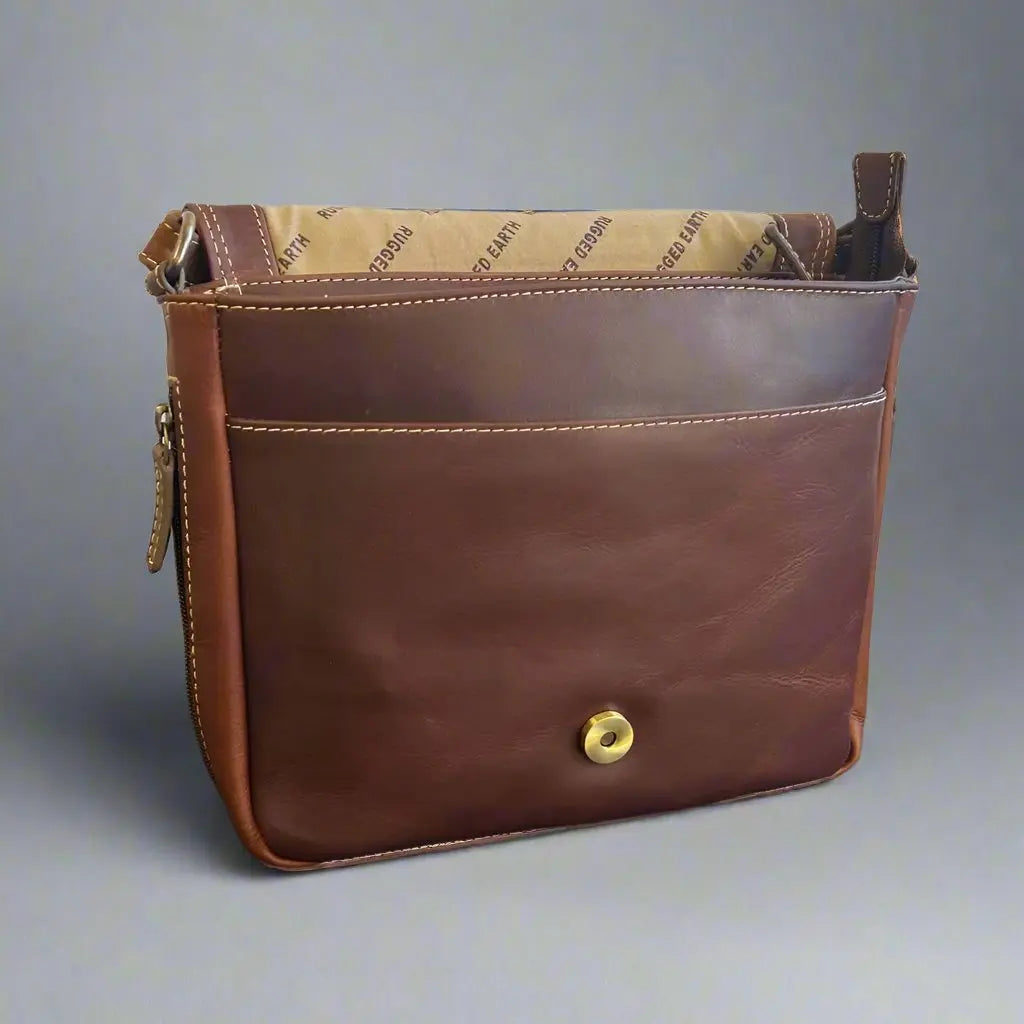 Sac Organiseur Horizontal en Cuir Pleine Fleur Rugged Earth