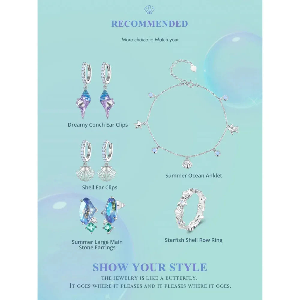 Le jonc de cheville Tropical Opal Sea Star & Shell