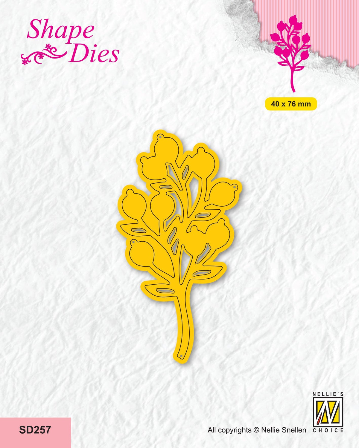 Nellie's Choice Shape Die - Garden - Branch With Fruits