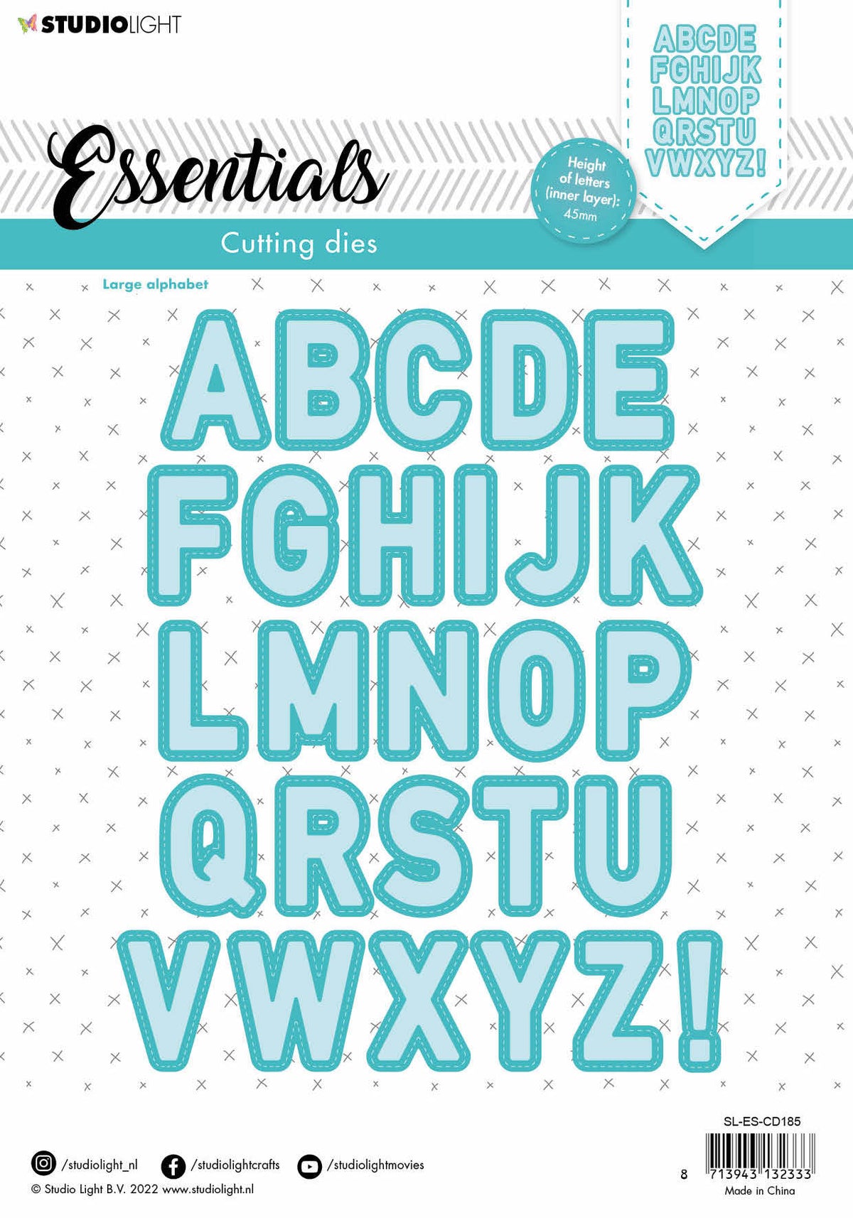 SL Matrice de découpe Grands alphabets essentiels 210x297x1mm 54 pièces n°185