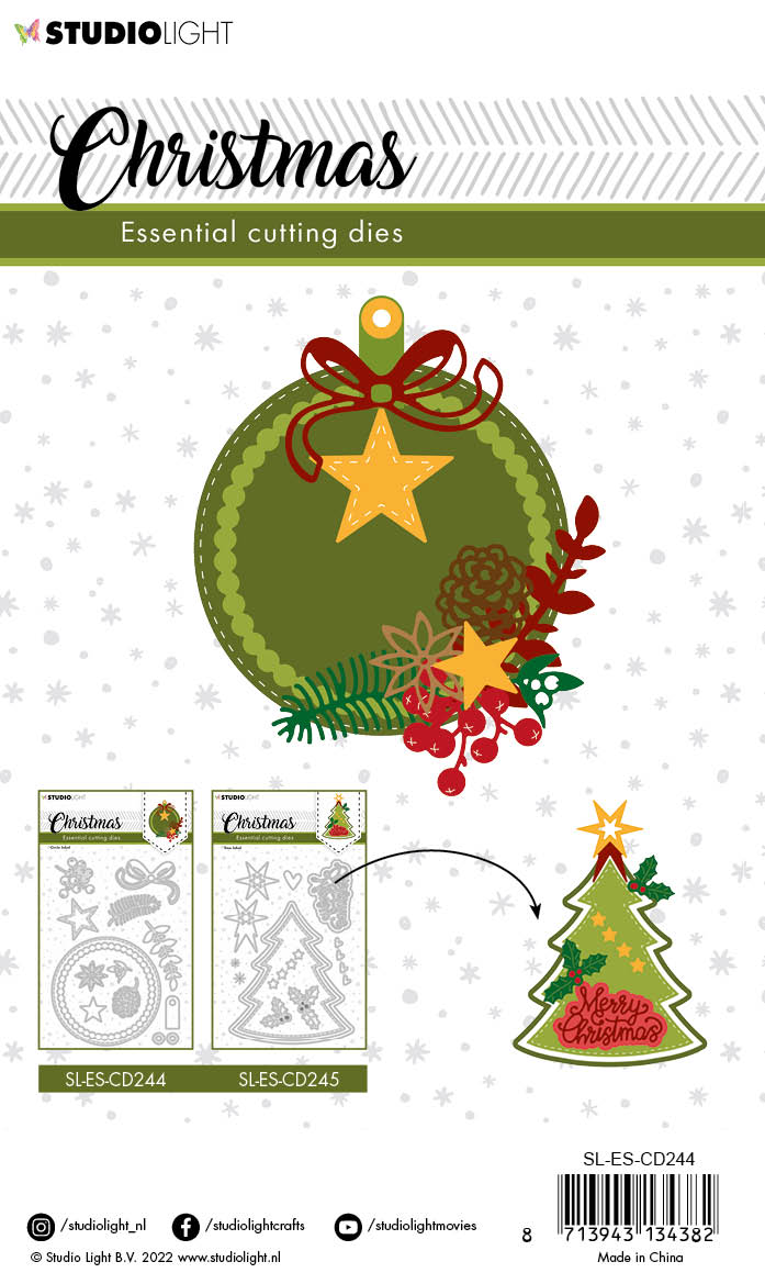 Matrices de découpe SL Étiquettes de Noël rondes Essentials 100x146x1mm 13 pièces n°244