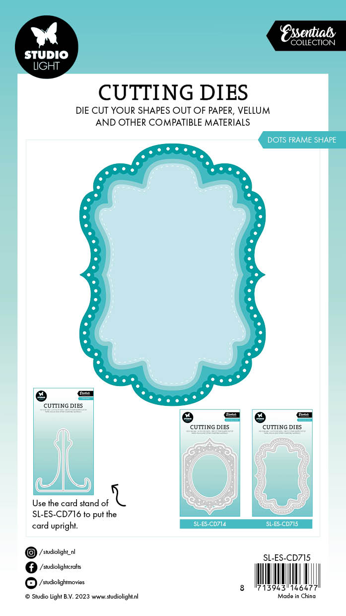 Matrices de découpe SL Cadre à points Forme essentielle 105x148x1mm 4 pièces n°715