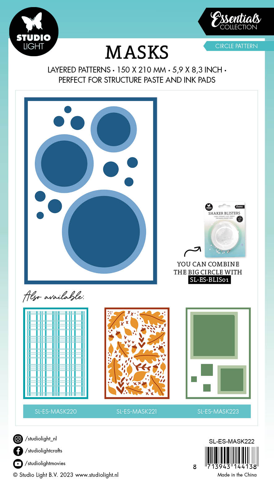 SL Masque Motif Cercle Essentiels 150x210x1mm 1 PC nr.222