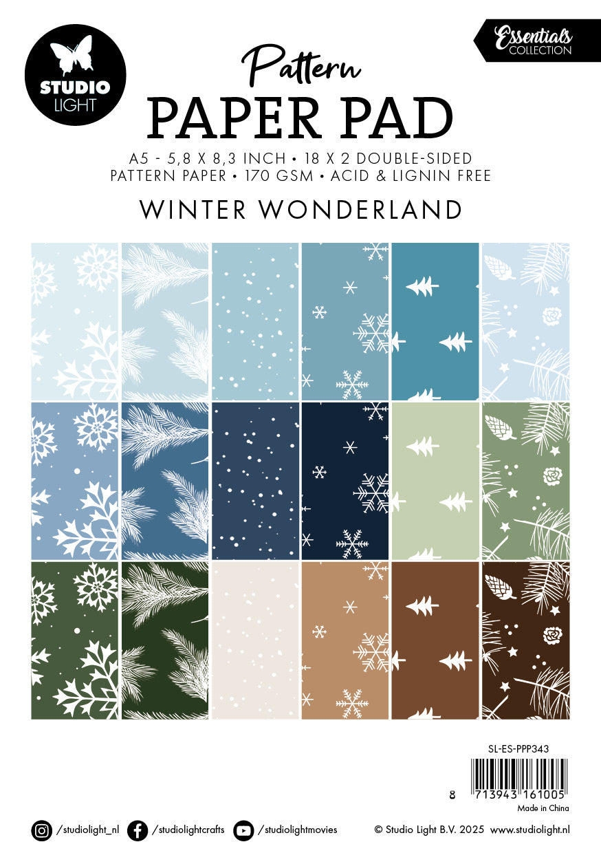 Bloc de papiers à motifs SL Winter Wonderland Essentials 36 feuilles