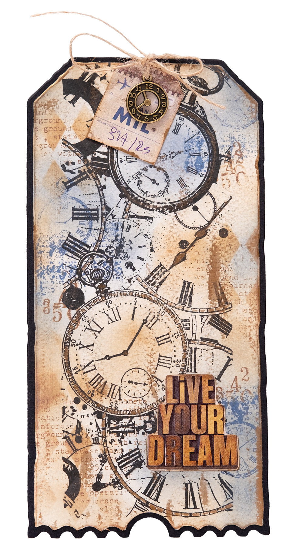 SL Tampon transparent Fond d'horloge Collection Grunge 1 pièce