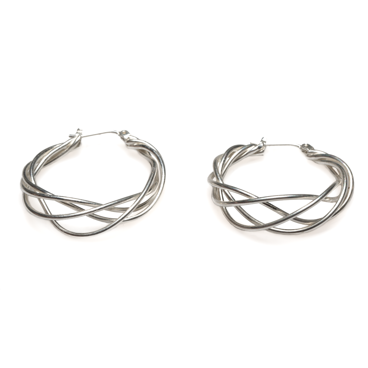 Boucles d'oreilles torsadées - Plaqué argent