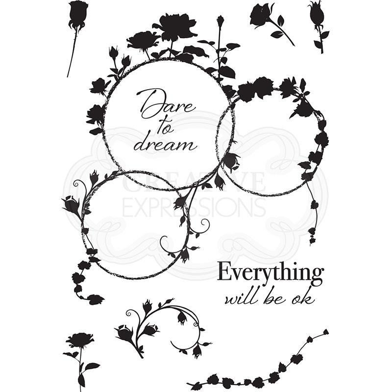 Creative Expressions Designer Boutique Collection Tampons Transparents A6 Motifs Roses Entrelacés