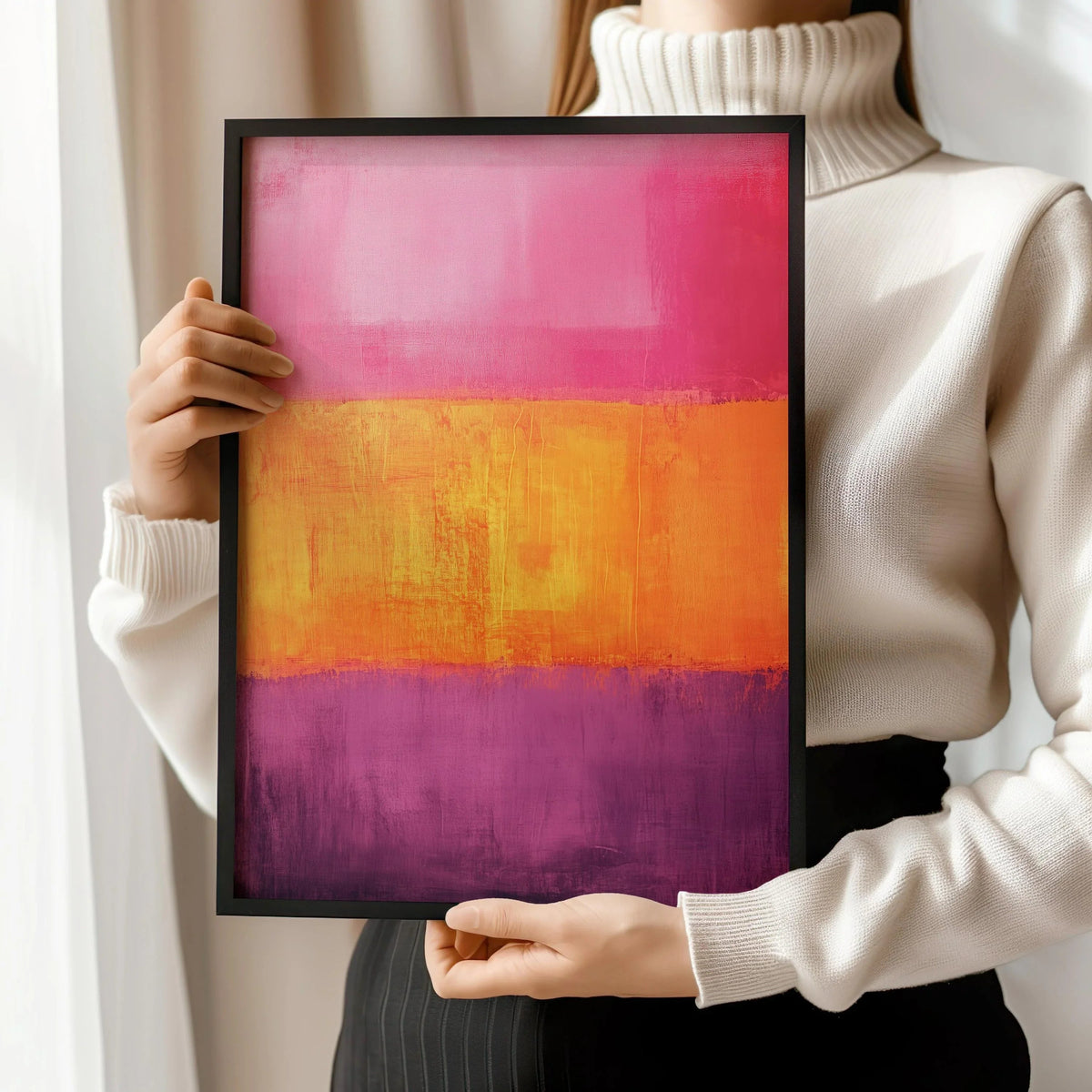 After Mark Rothko - Orange and Purple II (Colour Field: AI) | Modern Abstract Art (Available handframed or unframed)