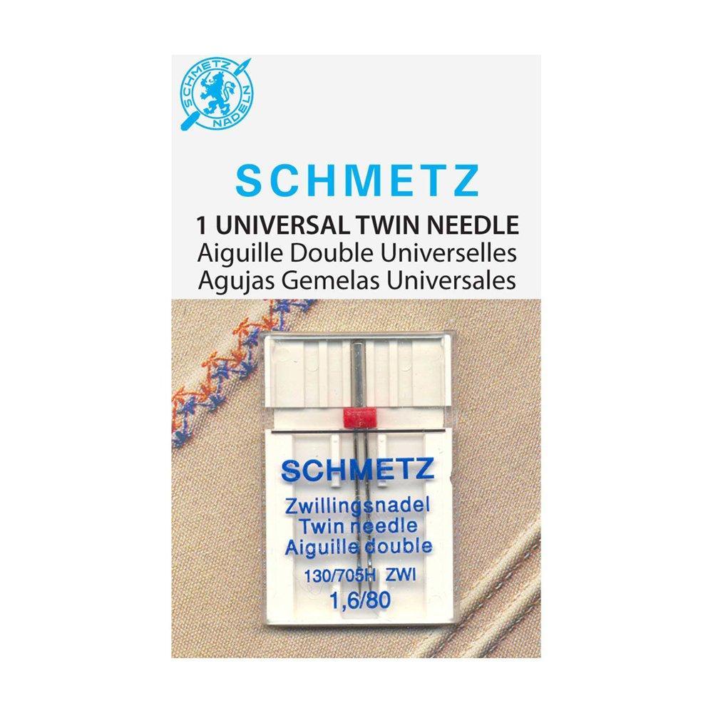 SCHMETZ #1777 Aiguille double universelle sous blister - 80/12 - 1.6mm - 1 pièce