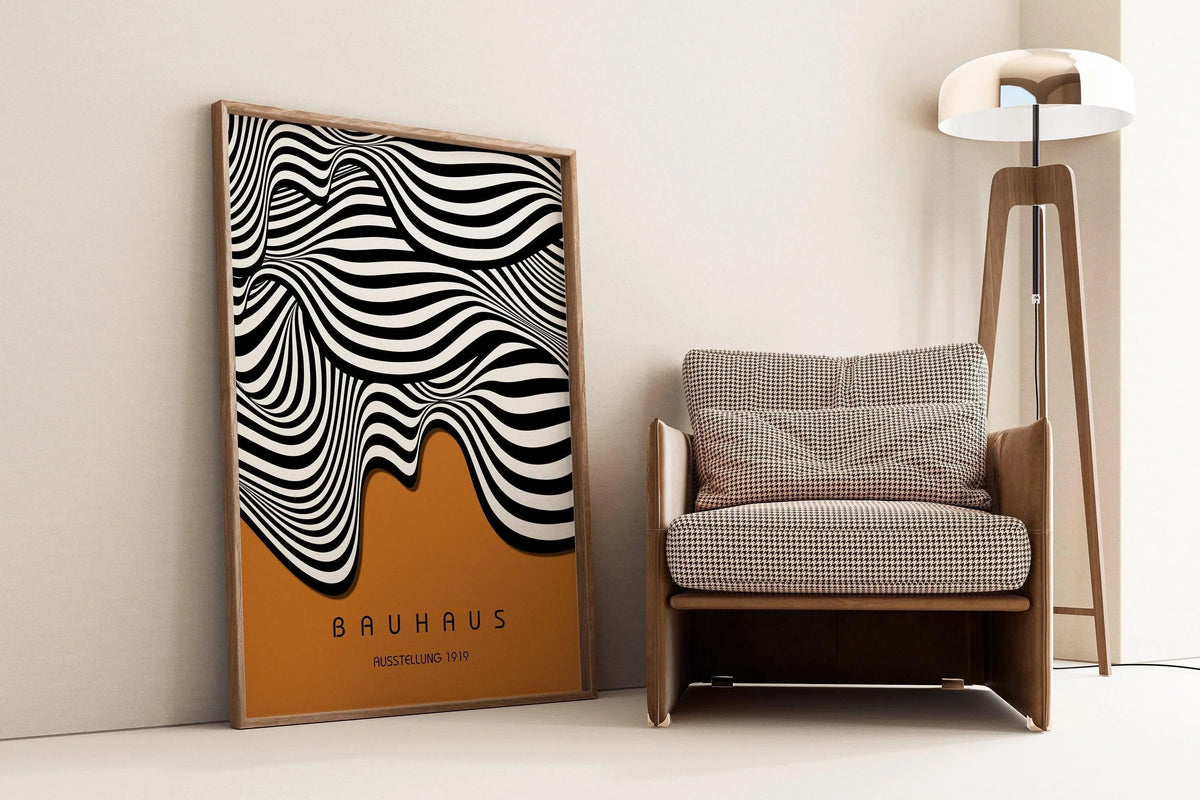 Bauhaus Waves Art Print: Mid-Century Modern Home Decor (Available Framed)