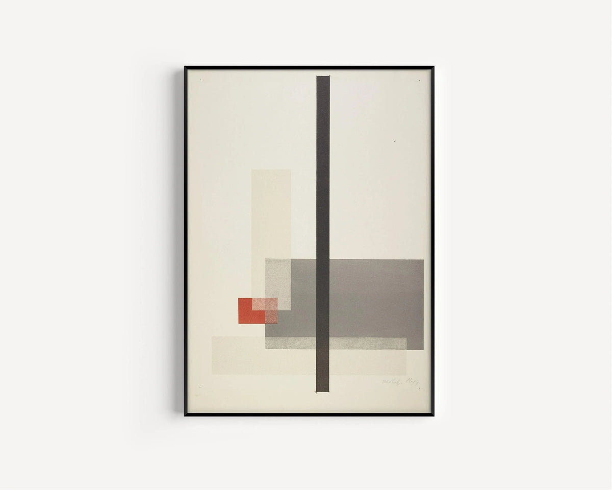 Bauhaus Art Print: László Moholy-Nagy Red Grey Giclee Print