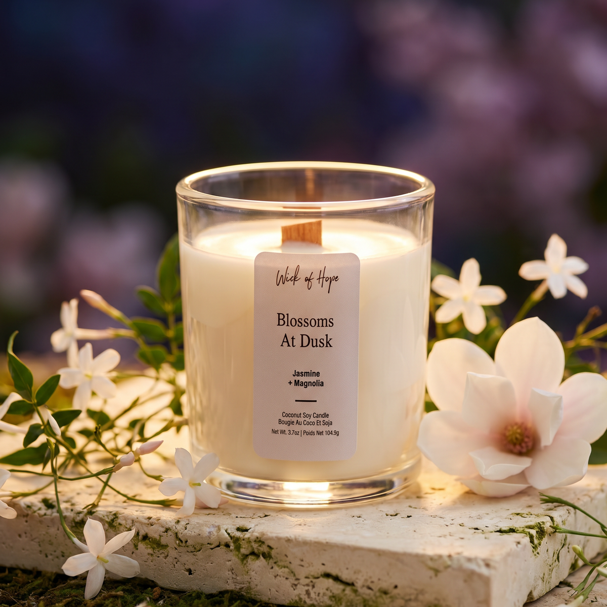 Bougie Fleurs au Crépuscule | Jasmin + Magnolia