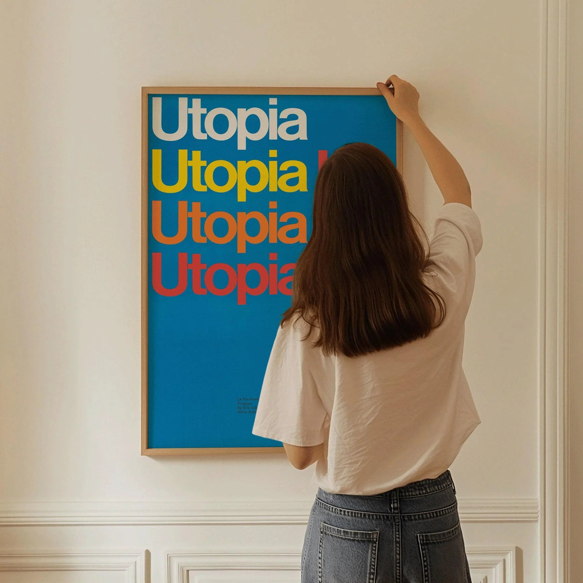 Dietmar Winkler Utopia Print: Minimalist Typography, Giclee Fine Art